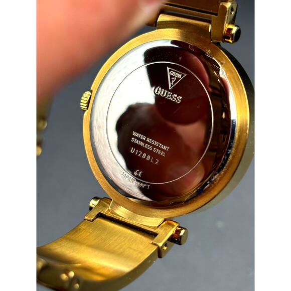 Guess Aurora Women\'s Gold-Tone Stainless Steel & Zwarovski Crystals Bangle Watch main image 12